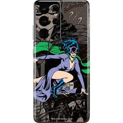 DC Comics Catwoman Vintage Action Pose Pattern Galaxy S21 Ultra 5G Skin